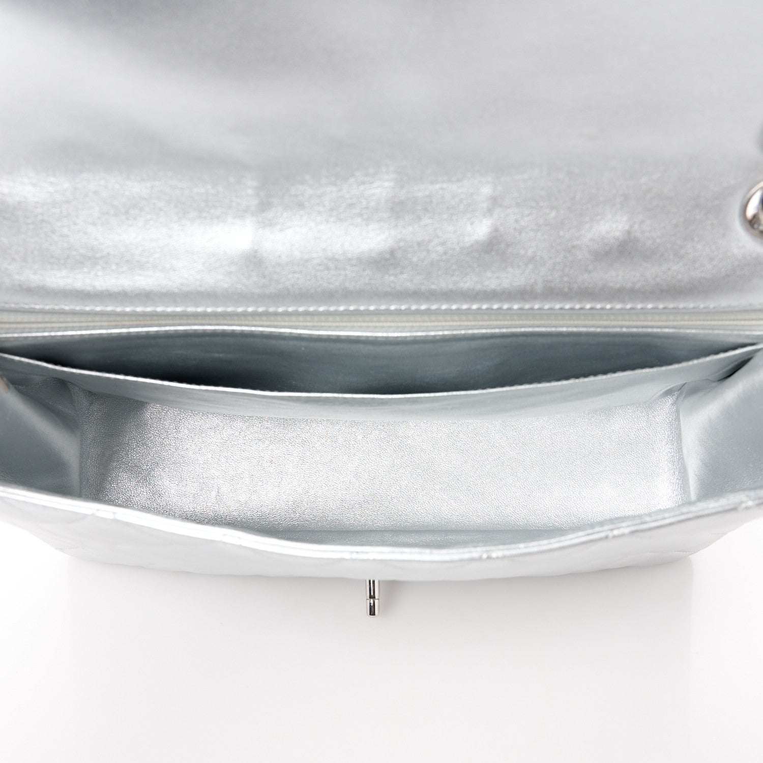 Chanel Metallic Lambskin Quilted Maxi Single Flap Silver 5 of 12