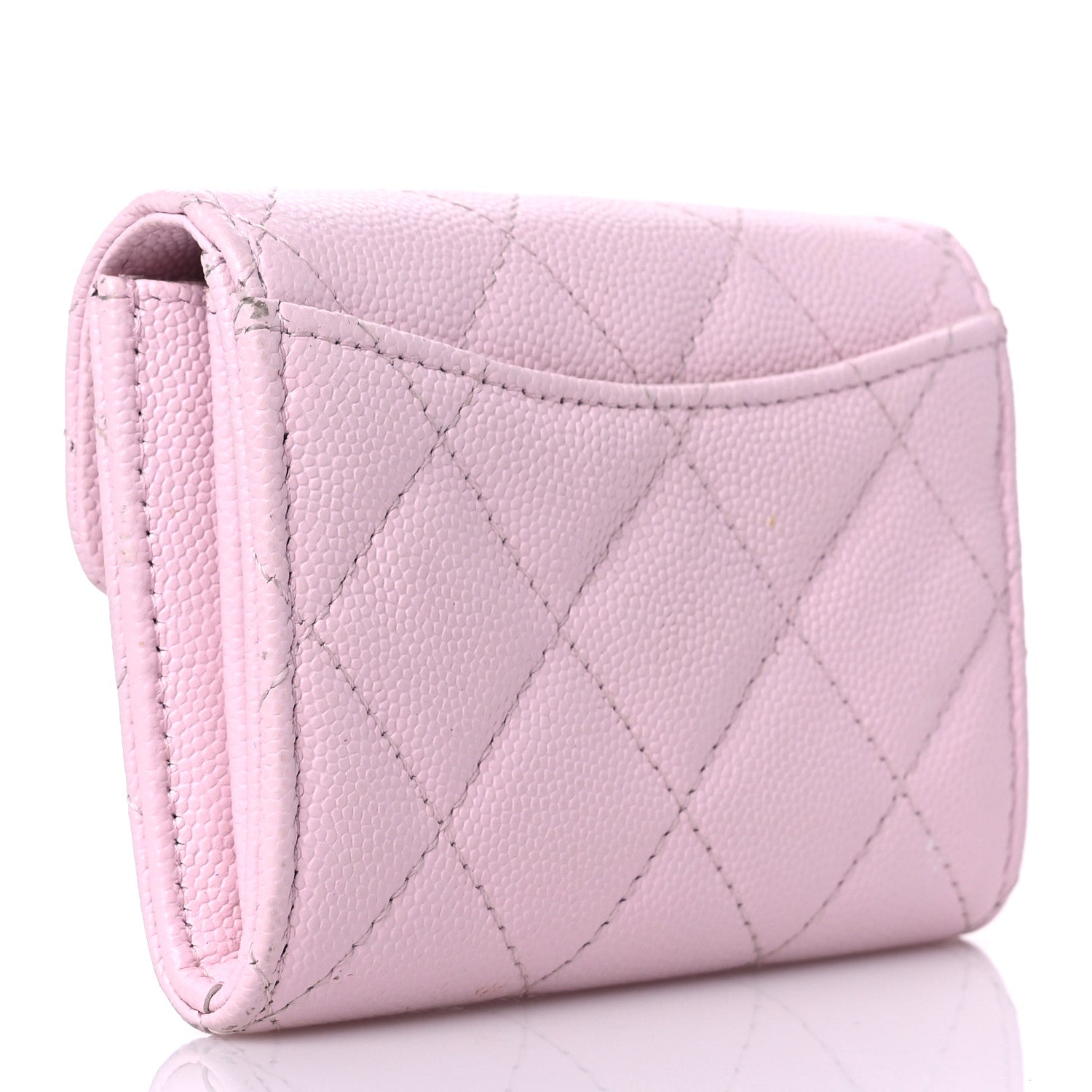 Chanel Caviar Quilted Flap Card Holder Wallet Light Pink 3 of 13