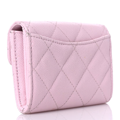 Chanel Caviar Quilted Flap Card Holder Wallet Light Pink 3 of 13