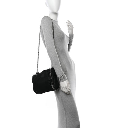 Stella McCartney Shaggy Deer Mini Falabella Fold Over Tote Black 2 of 9