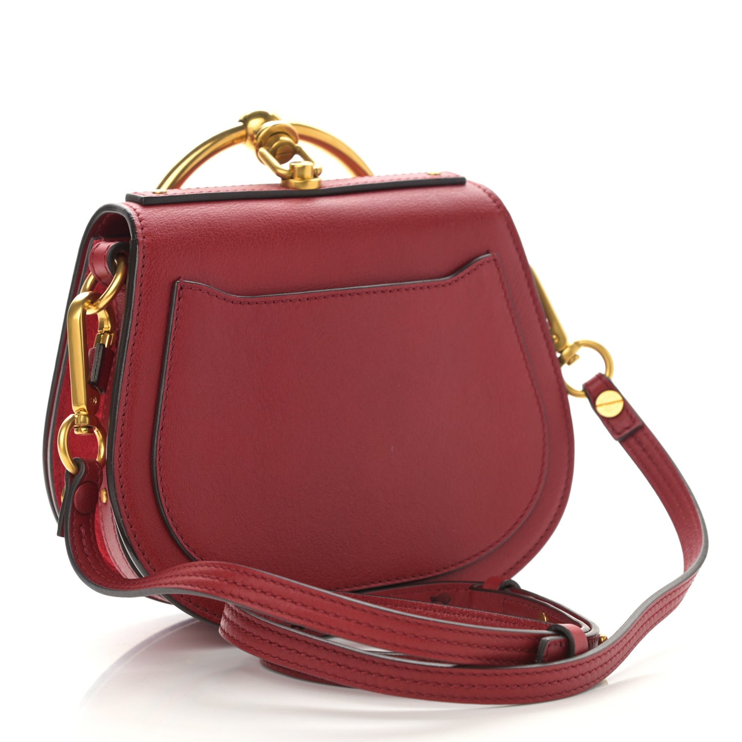 Calfskin Suede Small Nile Bracelet Bag Intense Red