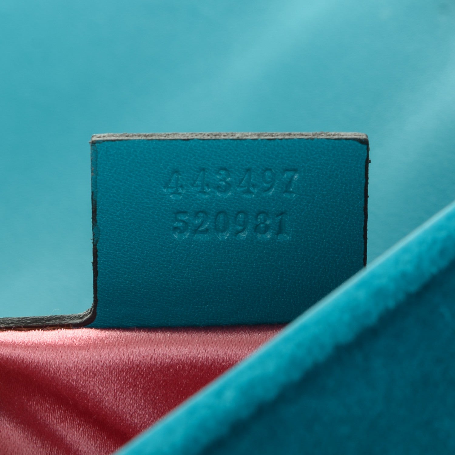 Gucci Velvet Matelasse Small GG Marmont Shoulder Bag Pavone Cyan 7 of 7
