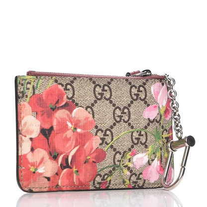 Gucci GG Supreme Monogram Blooms Key Ring Coin Case Beige Multicolor Dry Rose 3 of 6
