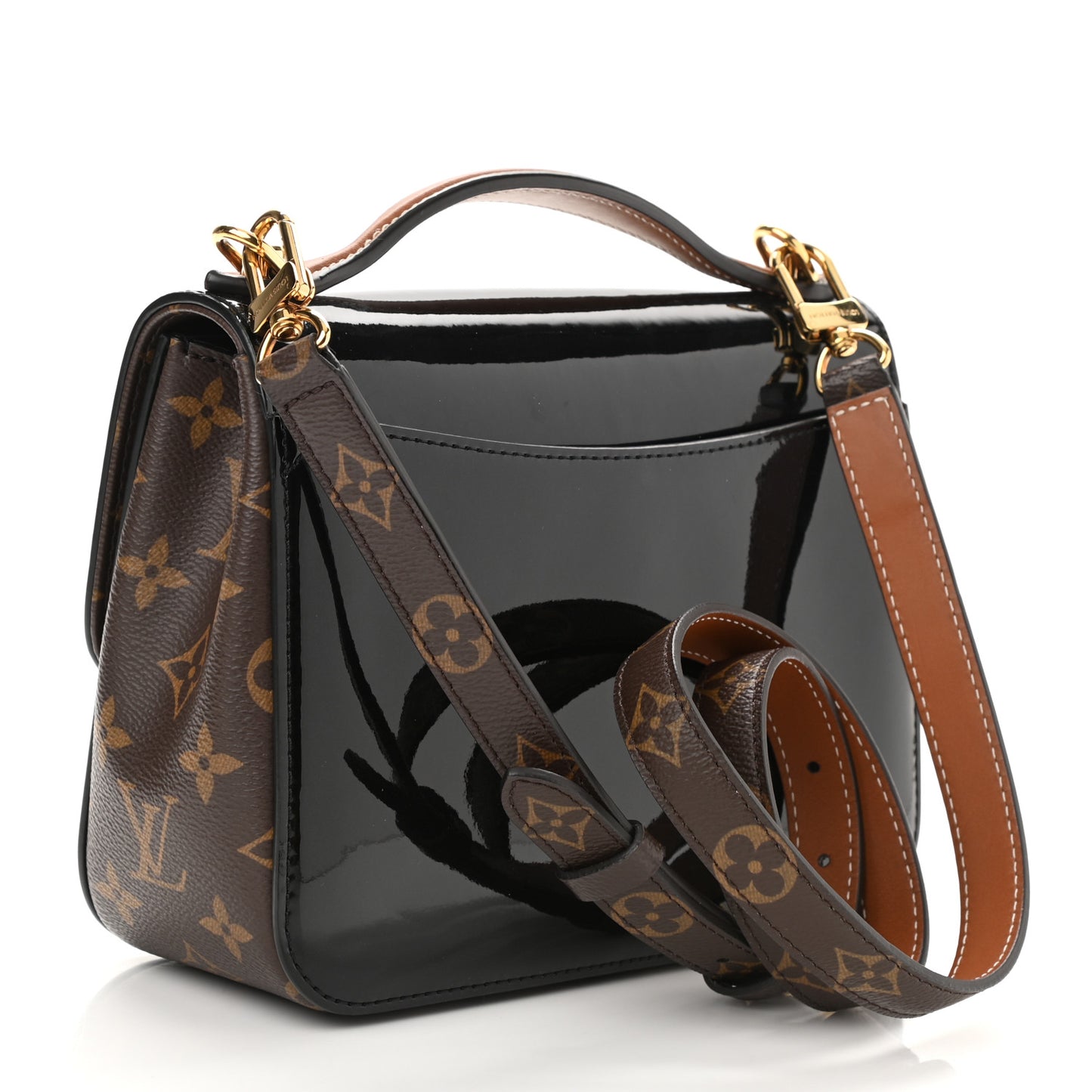Patent Calfskin Monogram Cherrywood BB Black