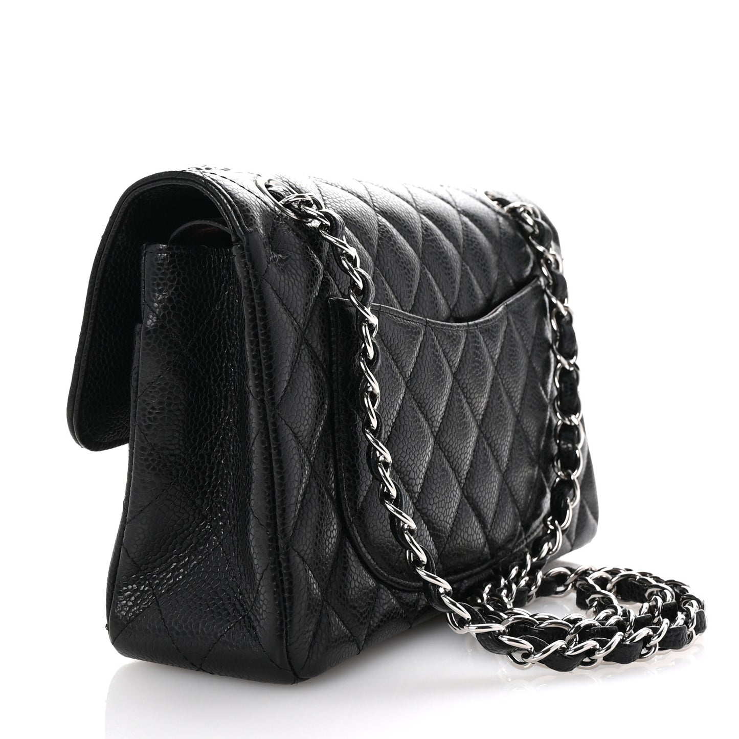 Caviar Quilted Small Double Flap Black