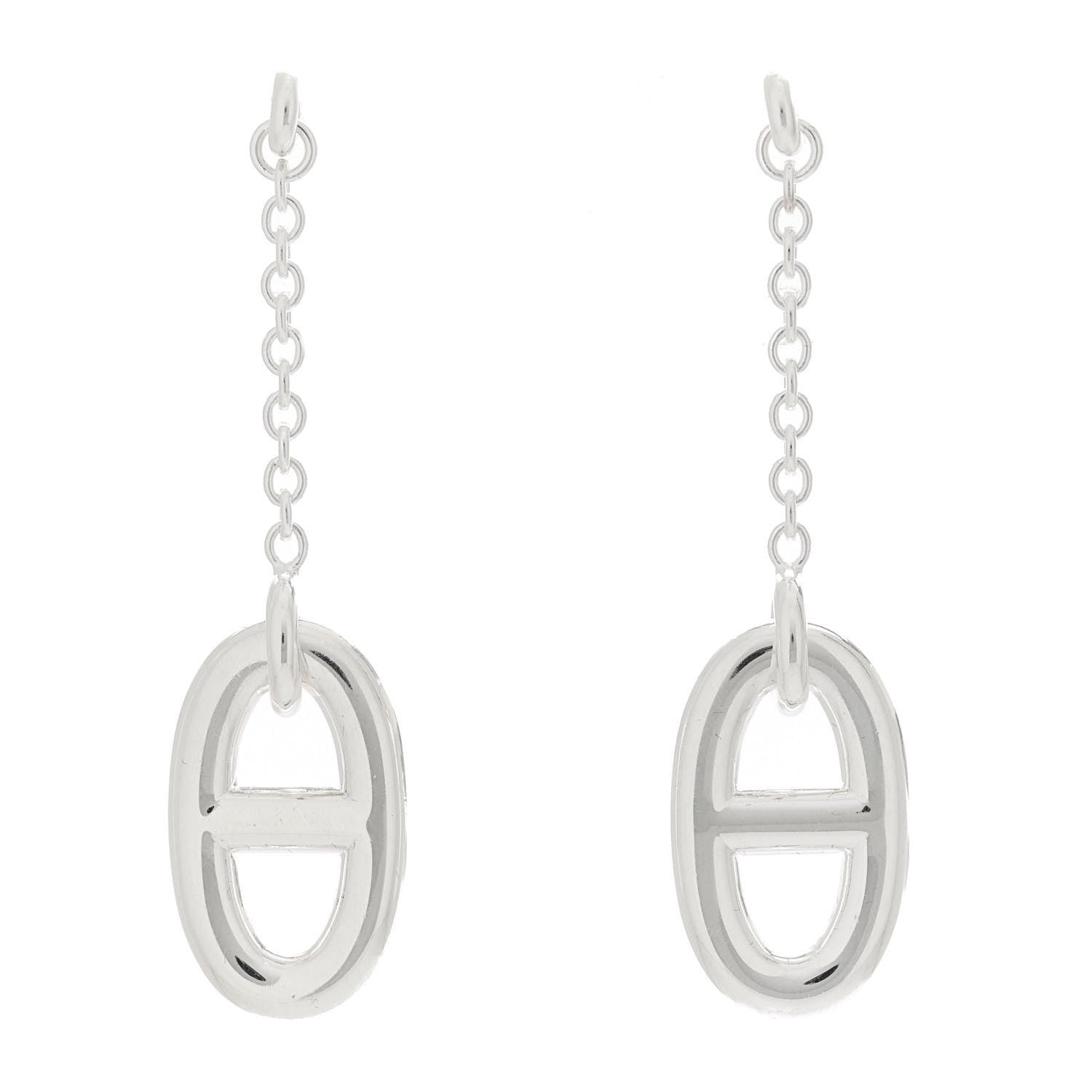 Hermes Sterling Silver Farandole Drop Earrings 1 of 5