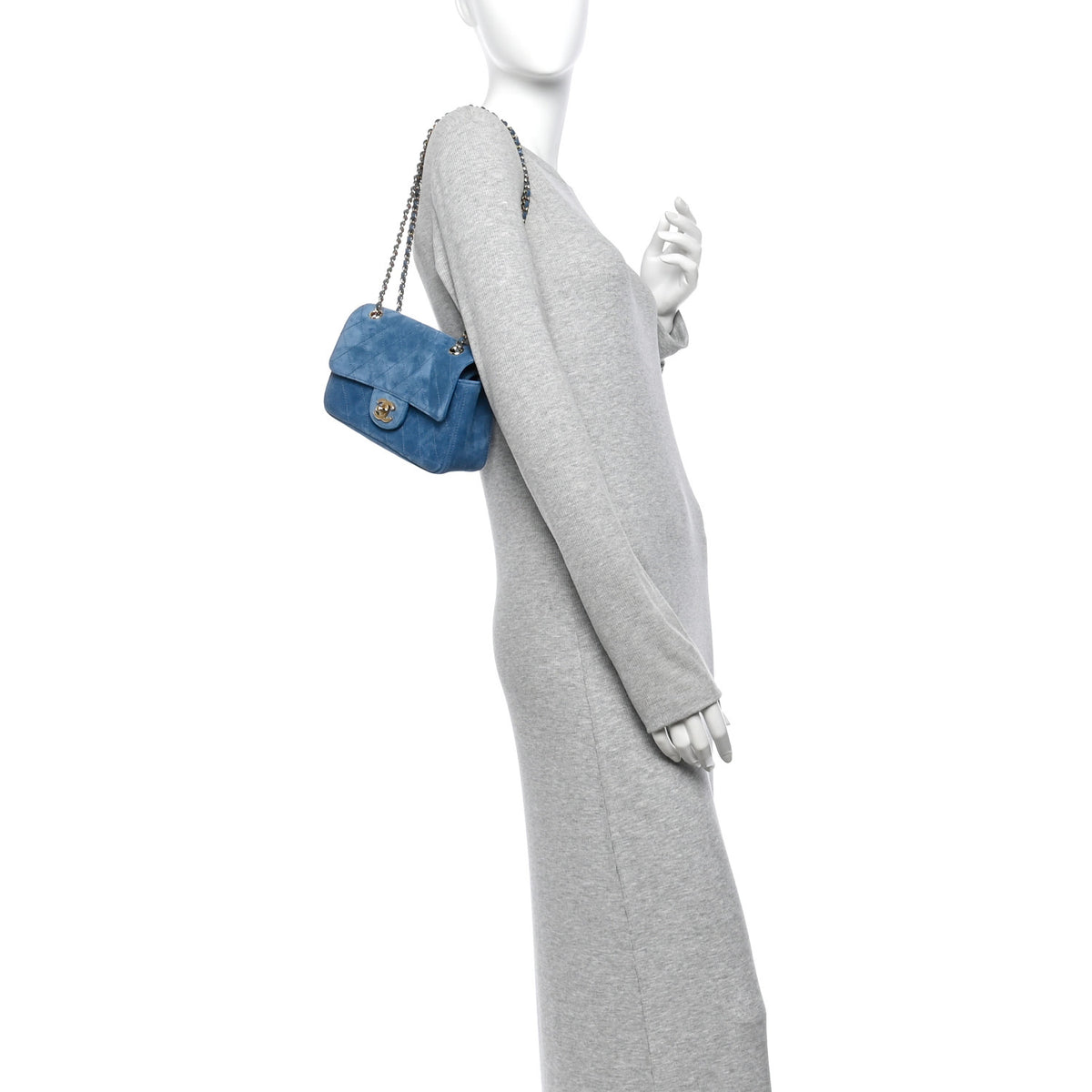 Chanel Suede Calfskin Mini Souplissimo Flap Blue 2 of 11