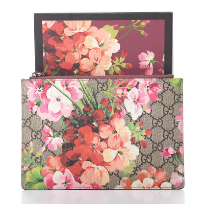 Gucci GG Supreme Monogram Blooms Small Zip Pouch Beige Multicolor Dry Rose 7 of 7