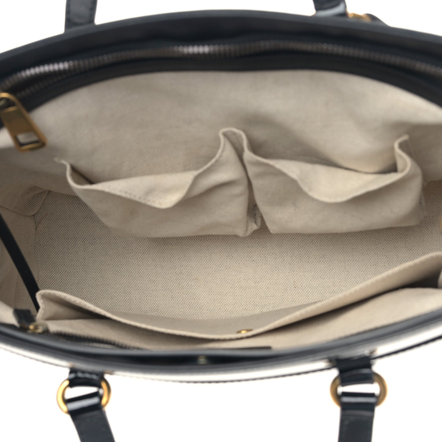 Patent Medium Bright Bit Top Handle Tote Black