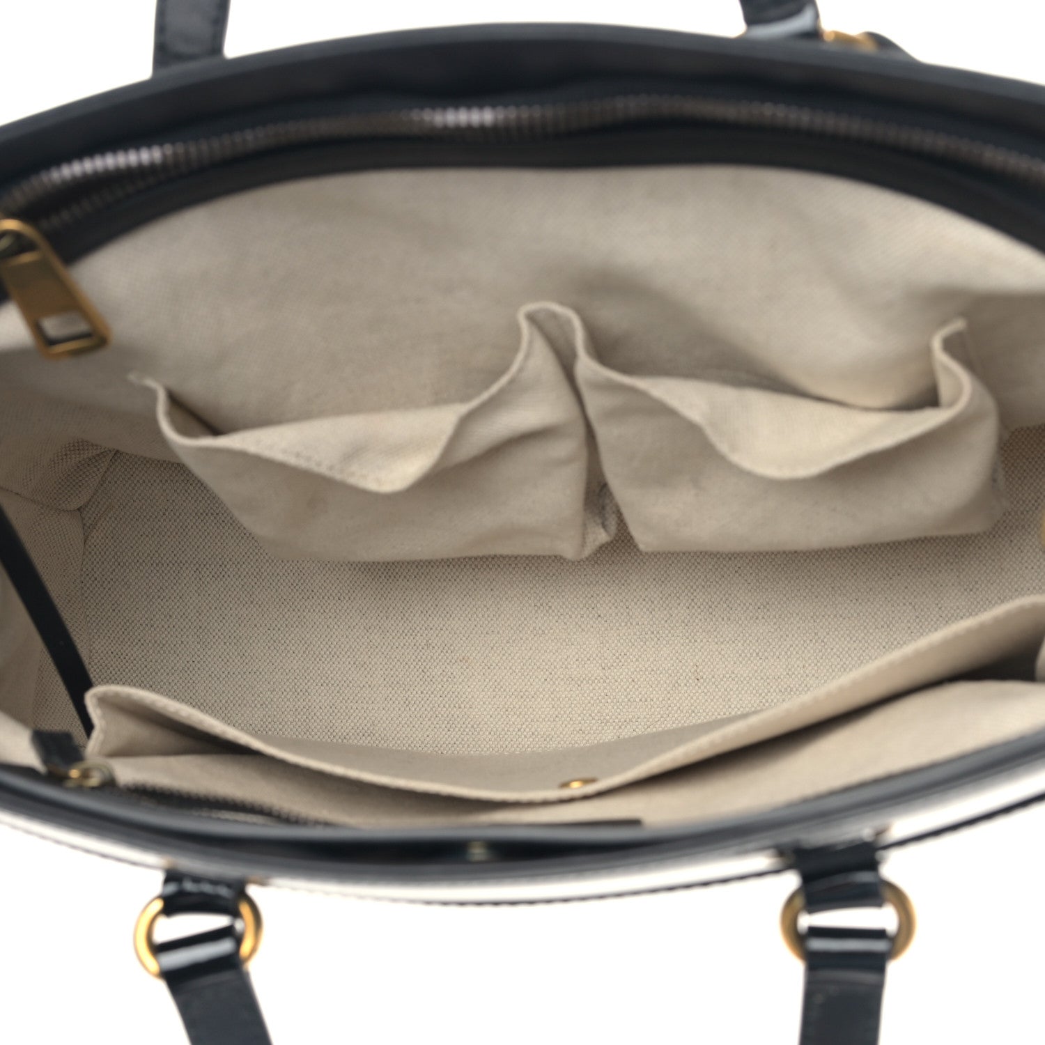 Gucci Patent Medium Bright Bit Top Handle Tote Black 5 of 10