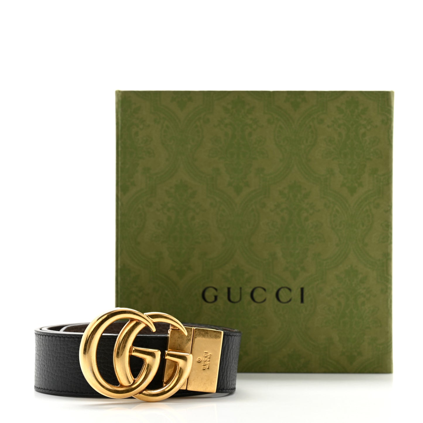 Calfskin Double G Reversible 37mm Belt 80 32 Black Cocoa