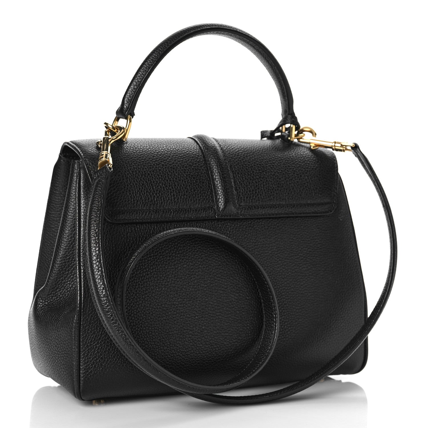 Celine Grained Calfskin Small 16 Top Handle Bag Black 2 of 8