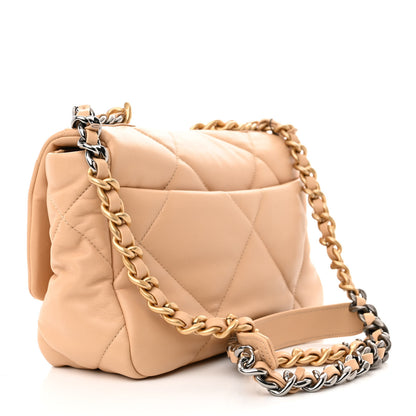 Chanel Goatskin Quilted Medium Chanel 19 Flap Beige 3 of 10