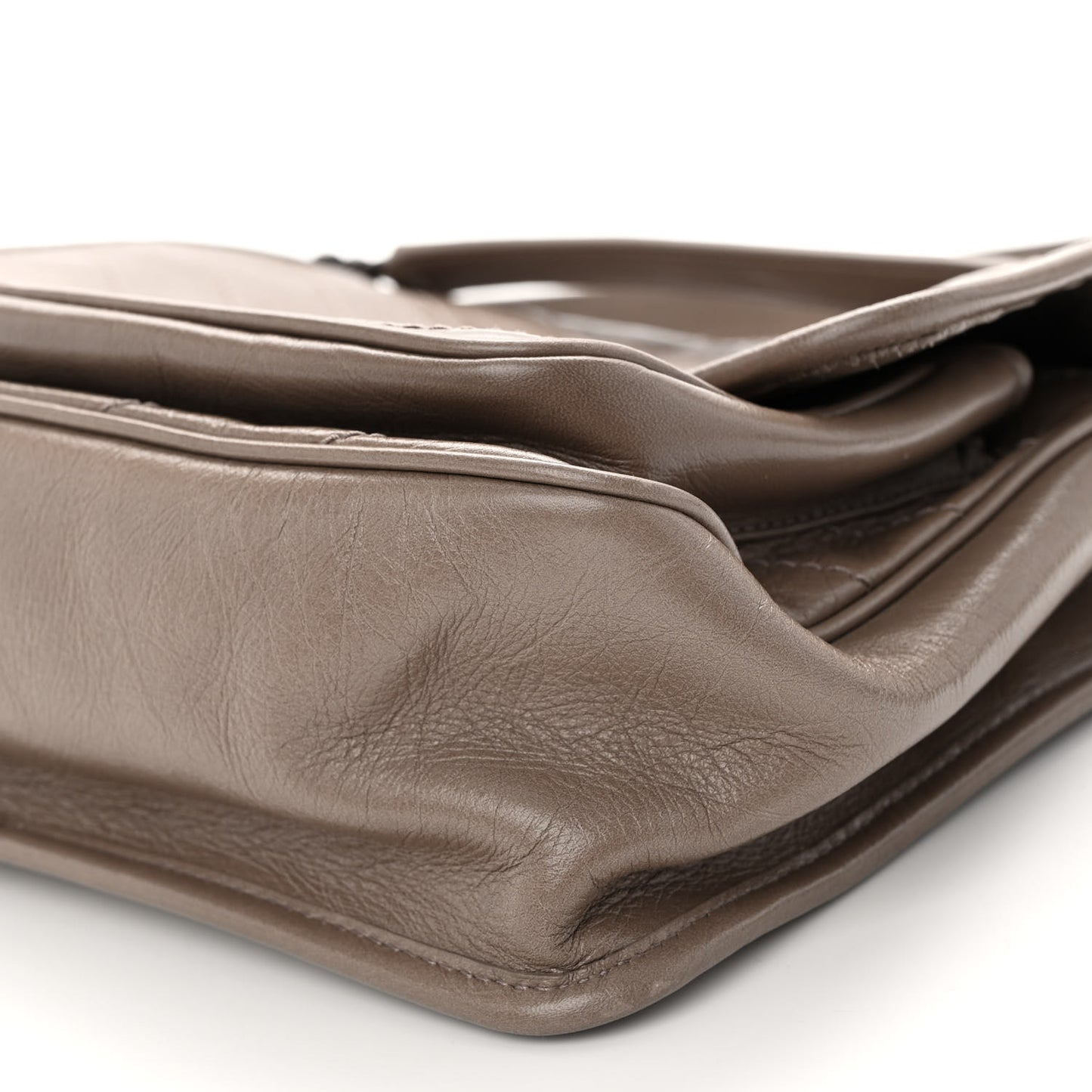 Crinkled Calfskin Matelasse Monogram Medium Niki Chain Satchel Fog