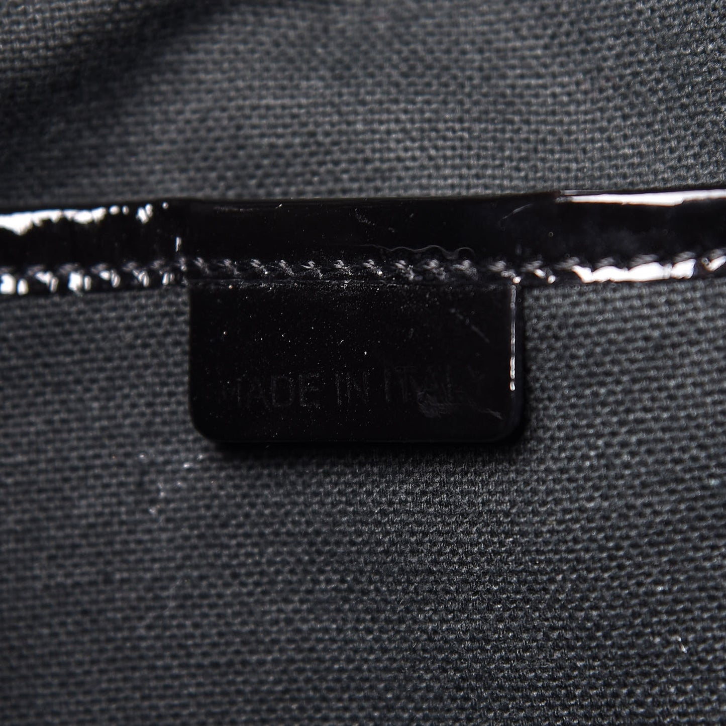 Patent Check Embossed Small Bilmore Tote Black