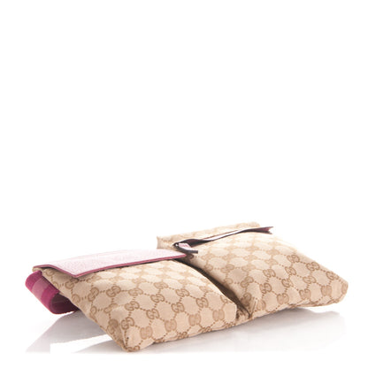 Gucci GG Monogram Web Double Pocket Belt Bag Pink 4 of 7