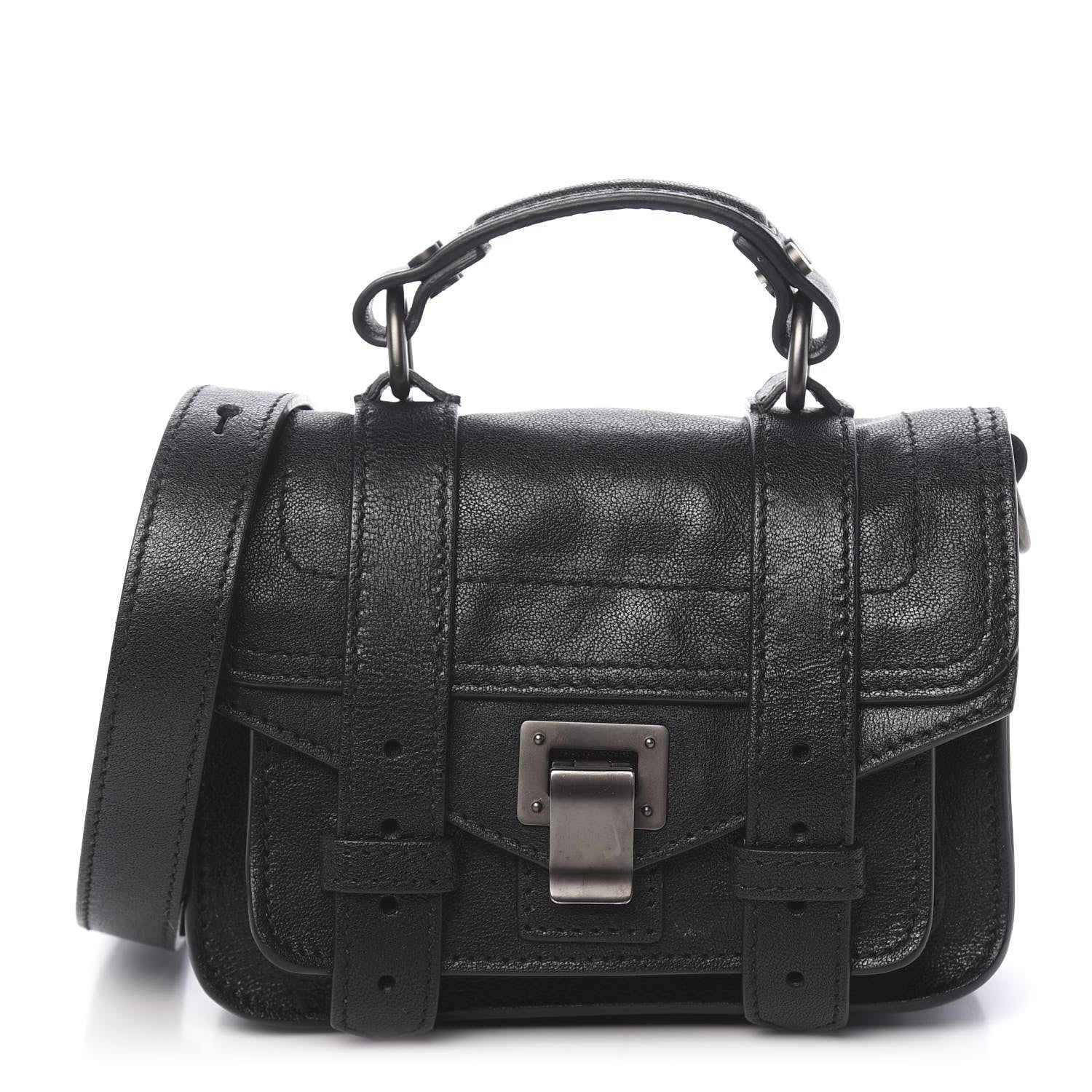 Proenza Schouler Lambskin Micro PS1 Satchel Black 1 of 9