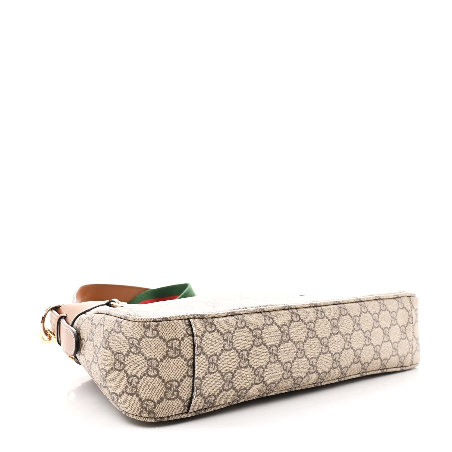 Gucci GG Supreme Monogram Emblem Medium Shoulder Bag Beige Ebony Sundial 4 of 10