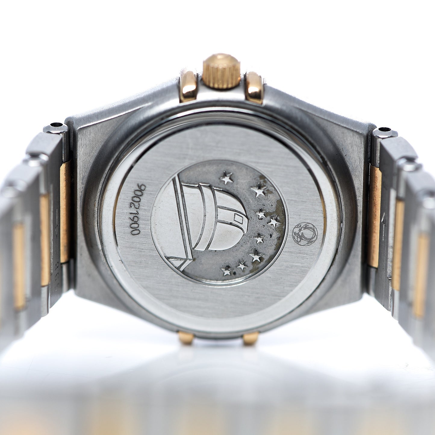 Stainless Steel 18K Red Gold Diamond Bezel Mother of Pearl 23mm Constellation Quartz Watch 895.1203