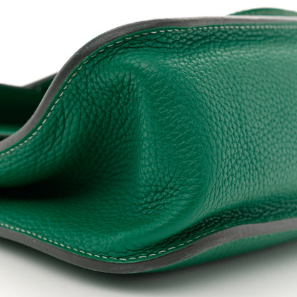 Hermes Taurillon Clemence Halzan 31 GM Vert Vertigo 9 of 14