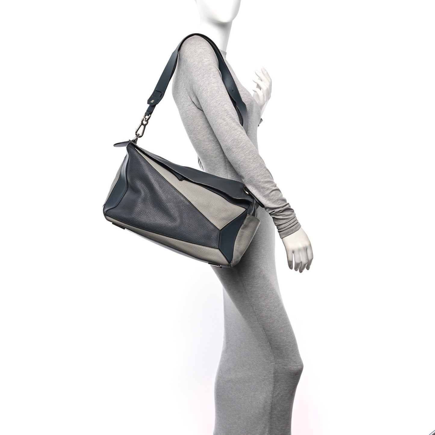 Calfskin Large Puzzle Bag Grey