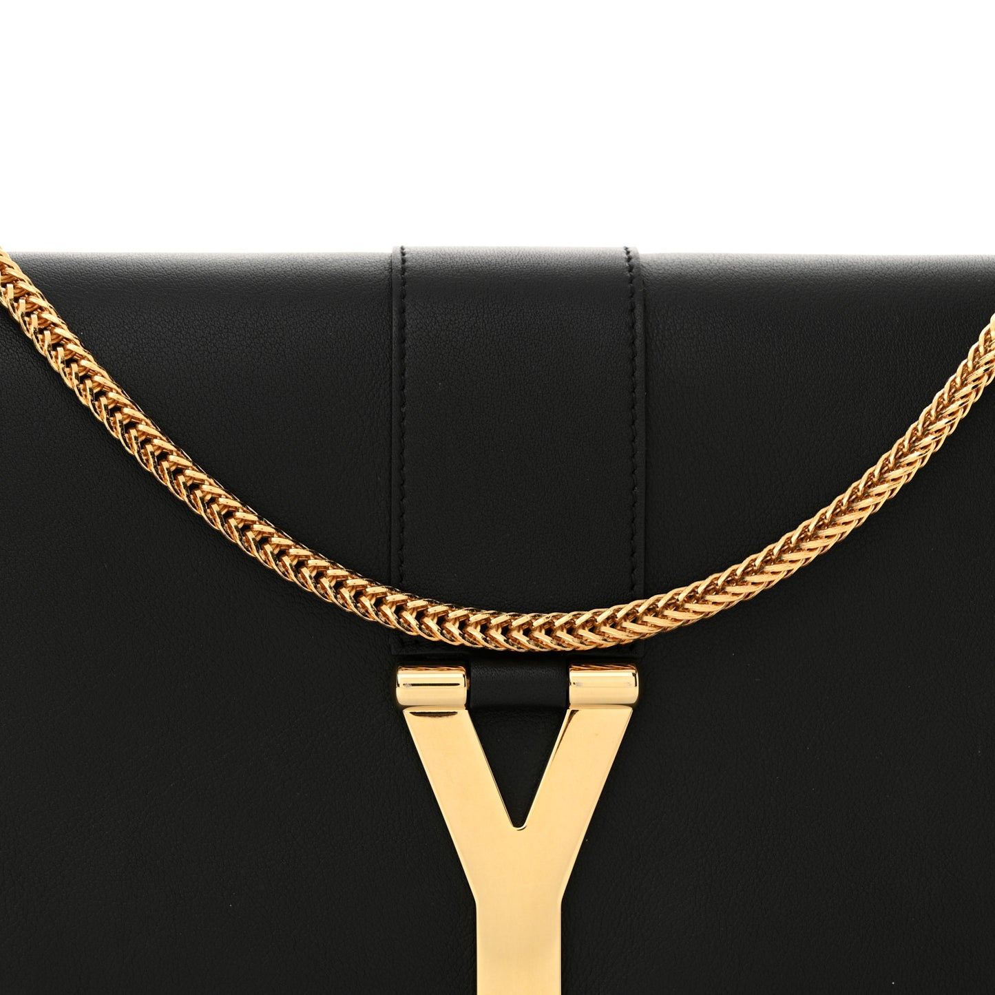 Calfskin Classic Y Ligne Chain Wallet Black