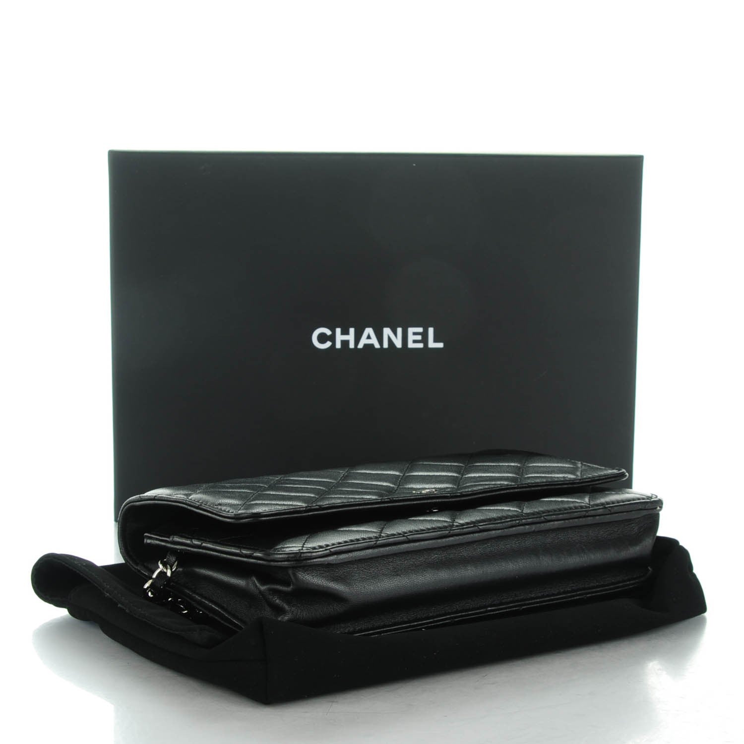 Chanel Lambskin Quilted Wallet On Chain WOC Black 4 of 8
