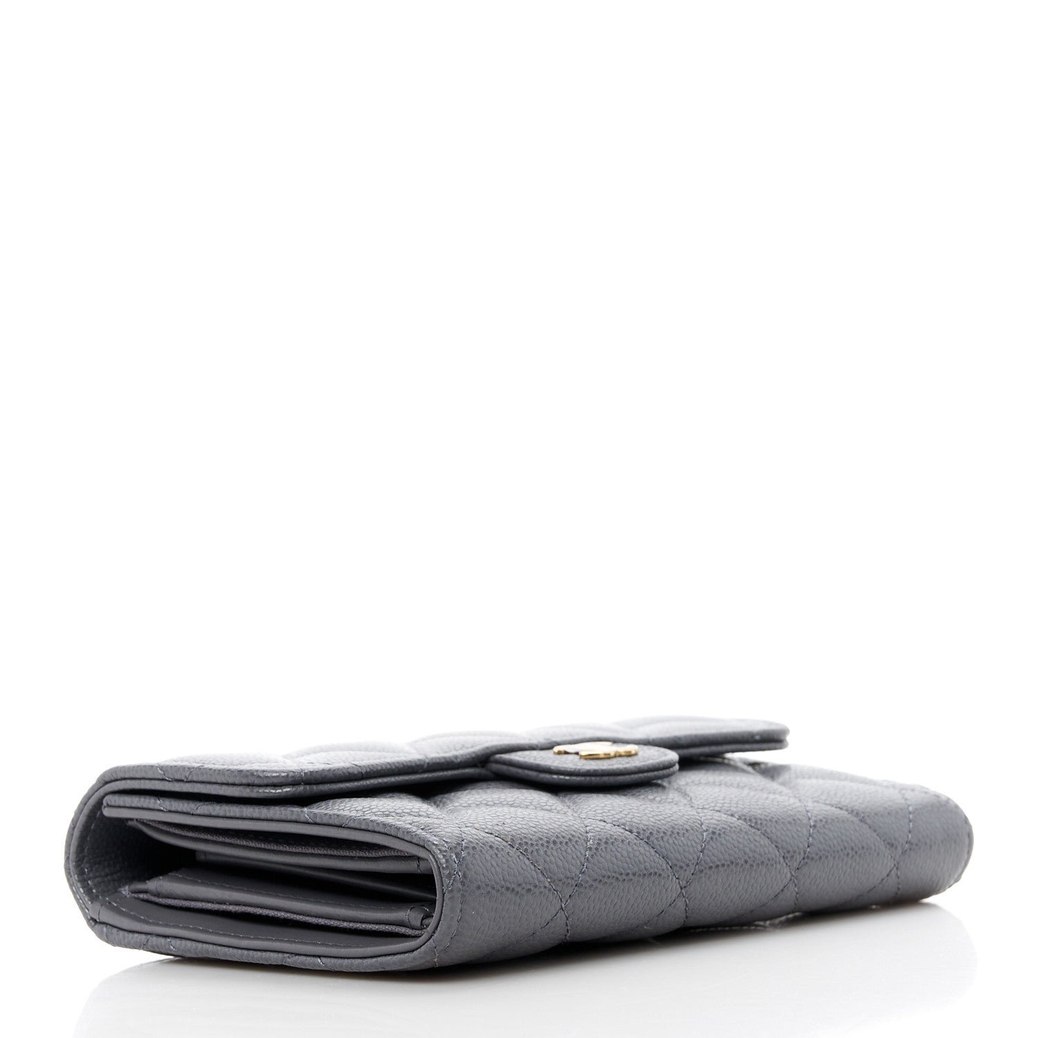 Chanel Caviar Quilted Medium Flap Wallet Grey 4 of 11