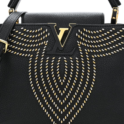 Louis Vuitton Taurillon Fleur De Lys Capucines PM Black 7 of 9