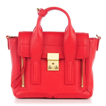 3.1 Phillip Lim 3.1 Textured Calfskin Mini Pashli Satchel Red 1 of 10