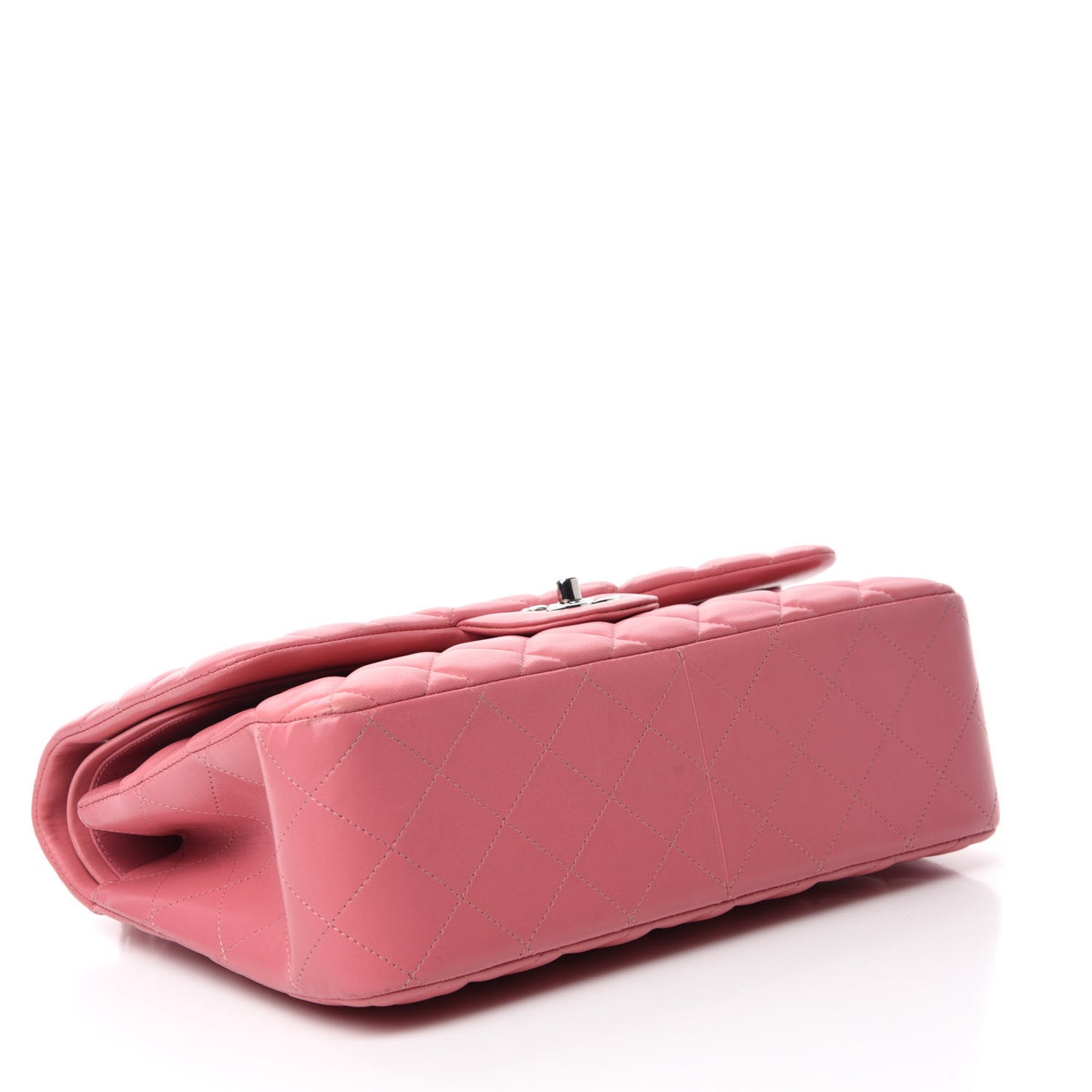 Lambskin Quilted Jumbo Double Flap Pink