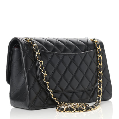 Chanel Lambskin Quilted Jumbo Double Flap Black 3 of 10