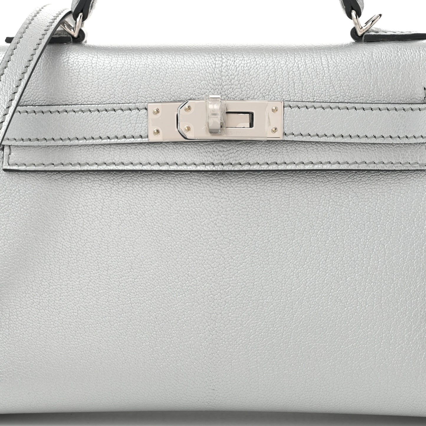 Metallic Chevre Chamkilight Mini Kelly Sellier 20 Argent