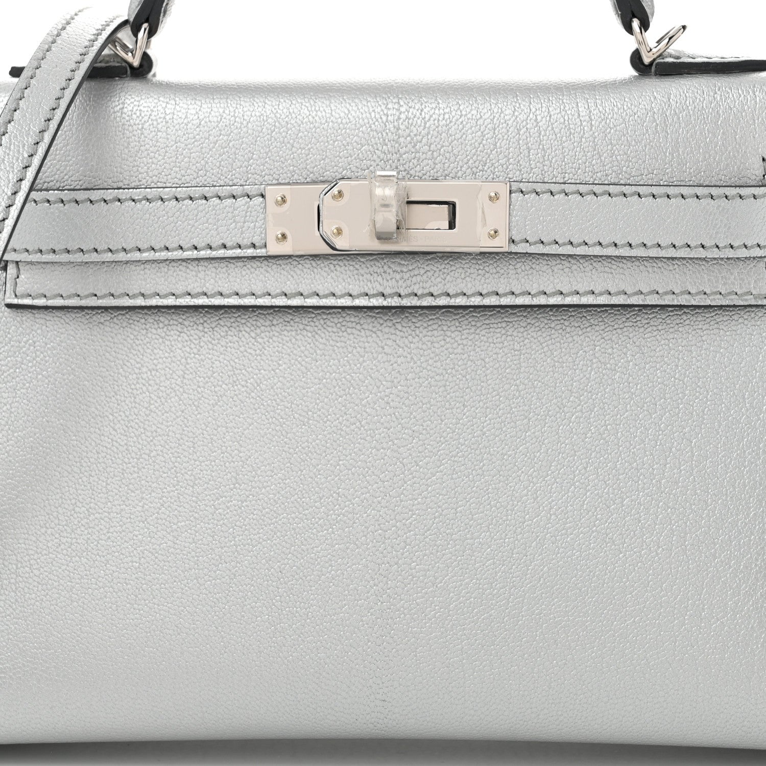 Hermes Metallic Chevre Chamkilight Mini Kelly Sellier 20 Argent 8 of 11