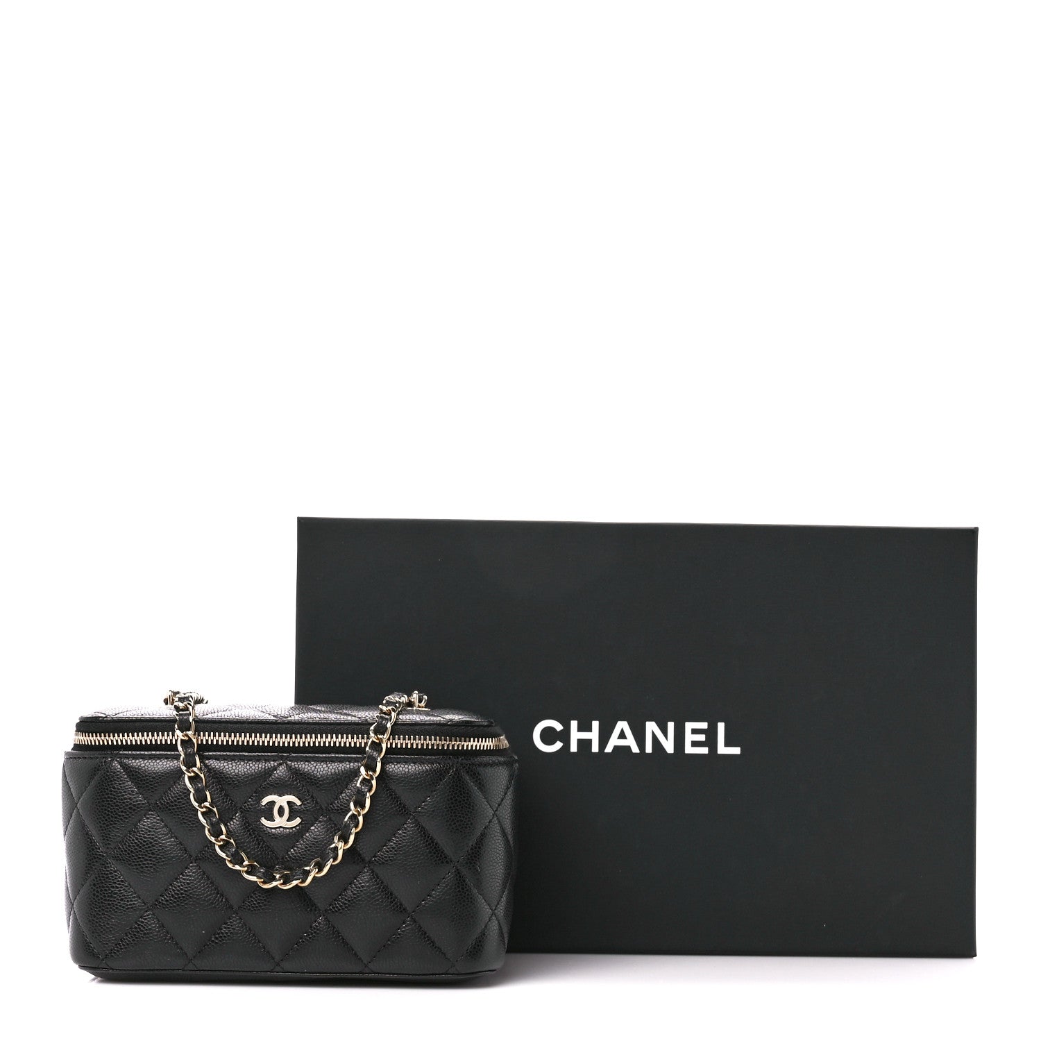 Chanel Caviar Quilted Small Vanity Case With Chain Black 11 of 11