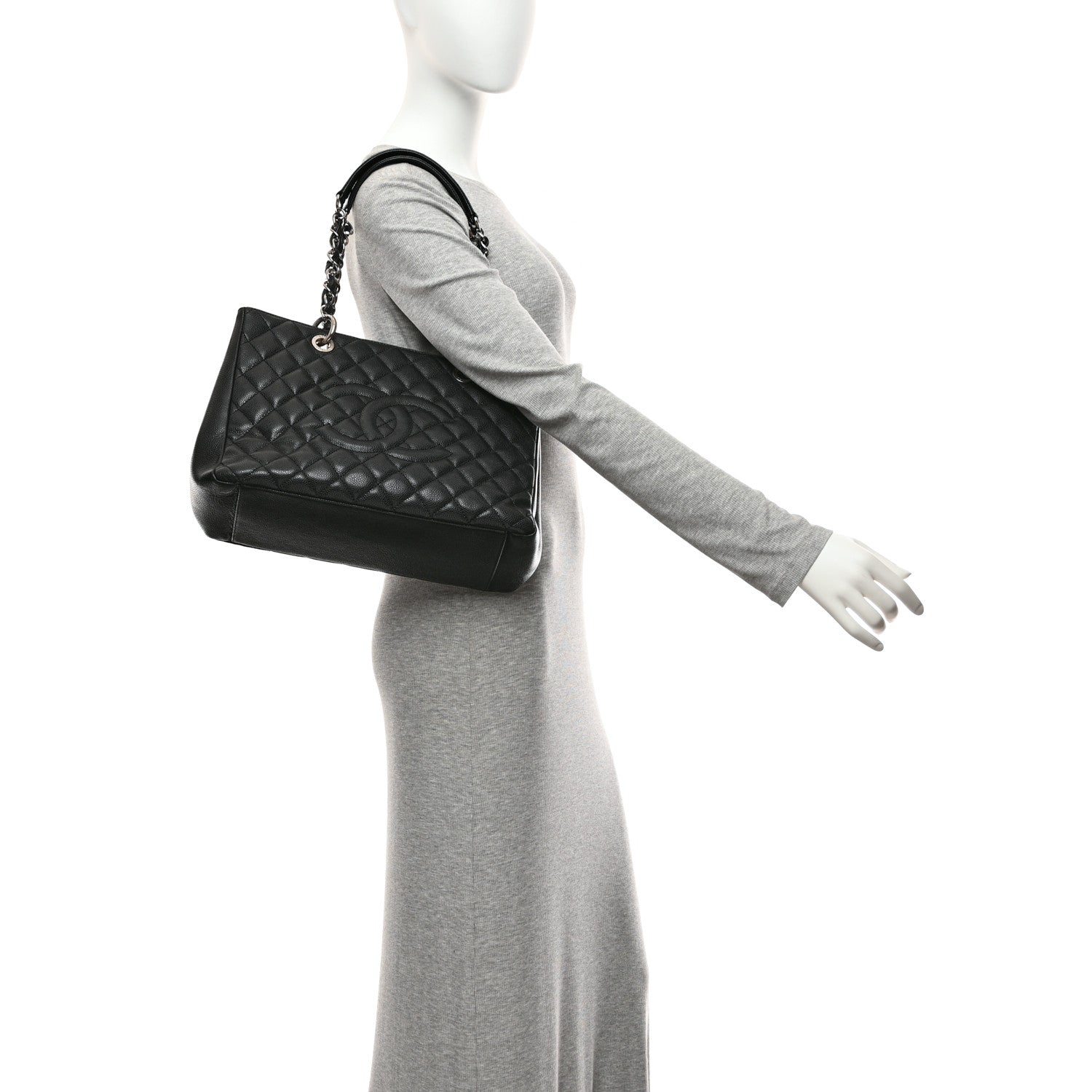 Chanel Caviar Quilted Grand Shopping Tote GST Black 2 of 12