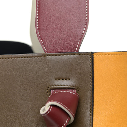 Celine Shiny Smooth Calfskin Twisted Cabas Yellow Khaki 17 of 19