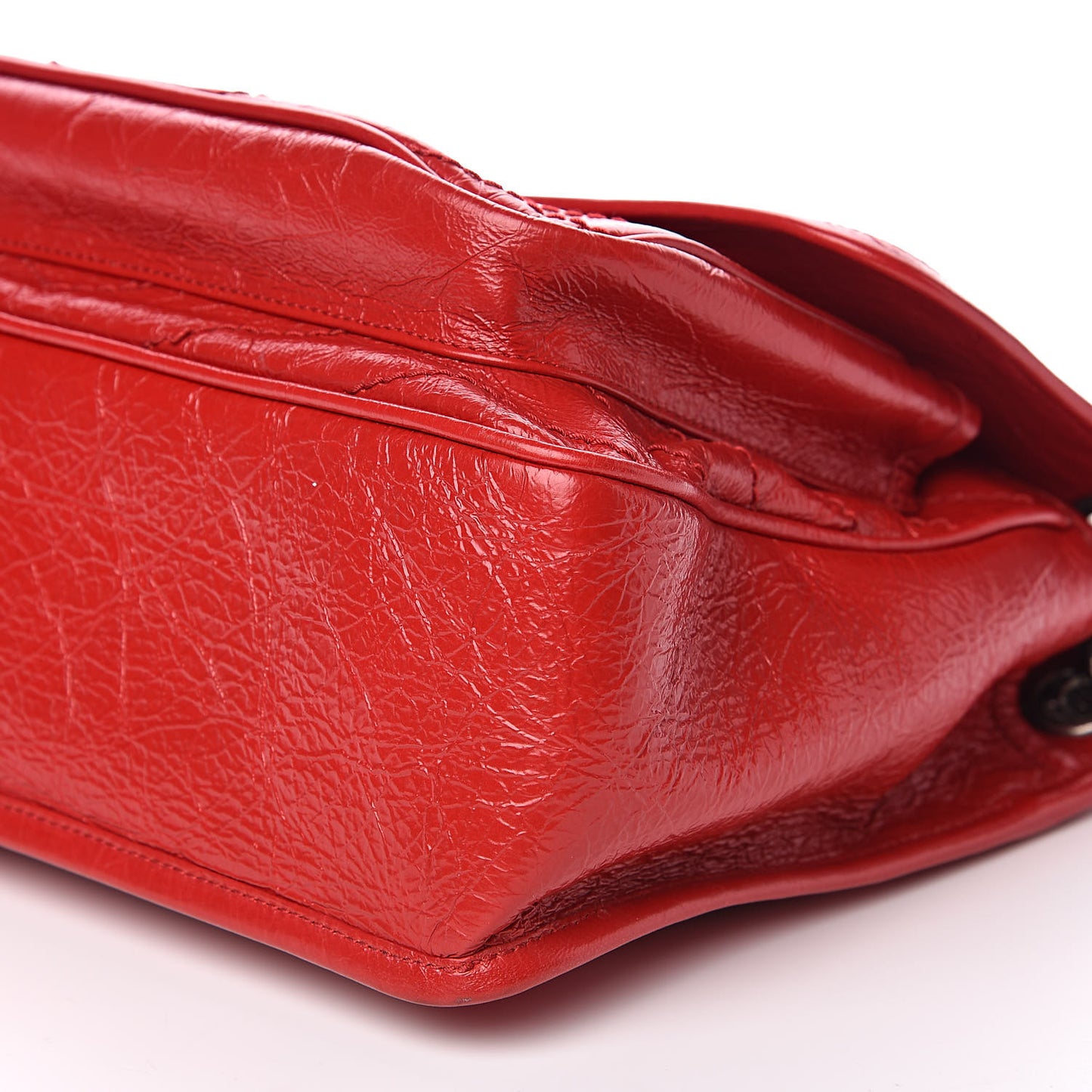 Crinkled Calfskin Matelasse Monogram Medium Niki Chain Satchel Rouge Eros