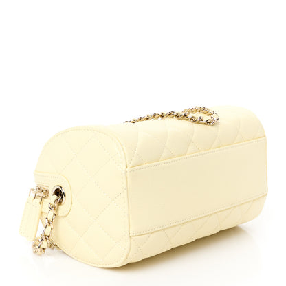 Chanel Caviar Quilted Mini Bowling Bag Yellow 4 of 11