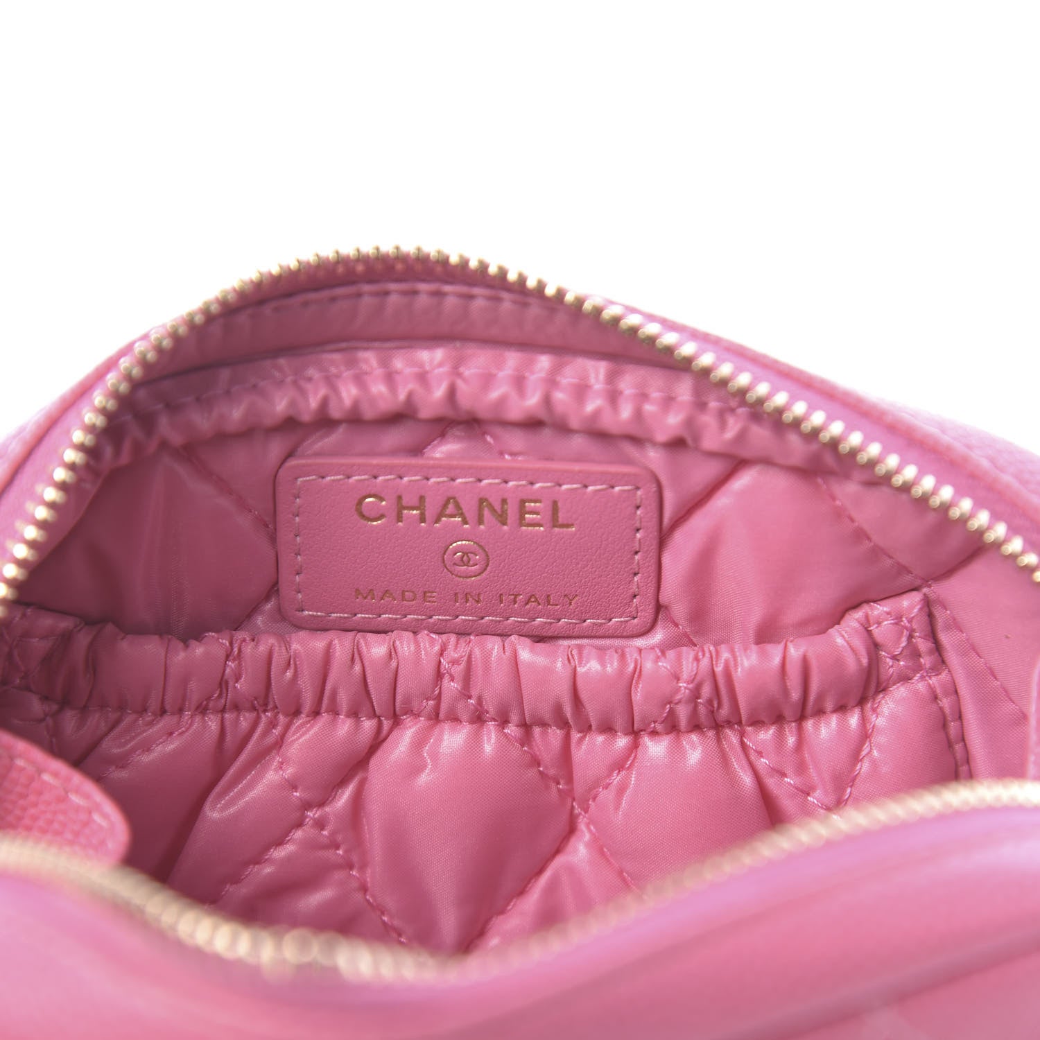 Chanel Caviar Quilted Small Curvy Pouch Cosmetic Case Pink 6 of 8