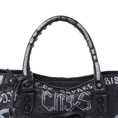 Balenciaga Agneau Arena Graffiti All Over Classic Hardware S City Gris Fossile White 10 of 10