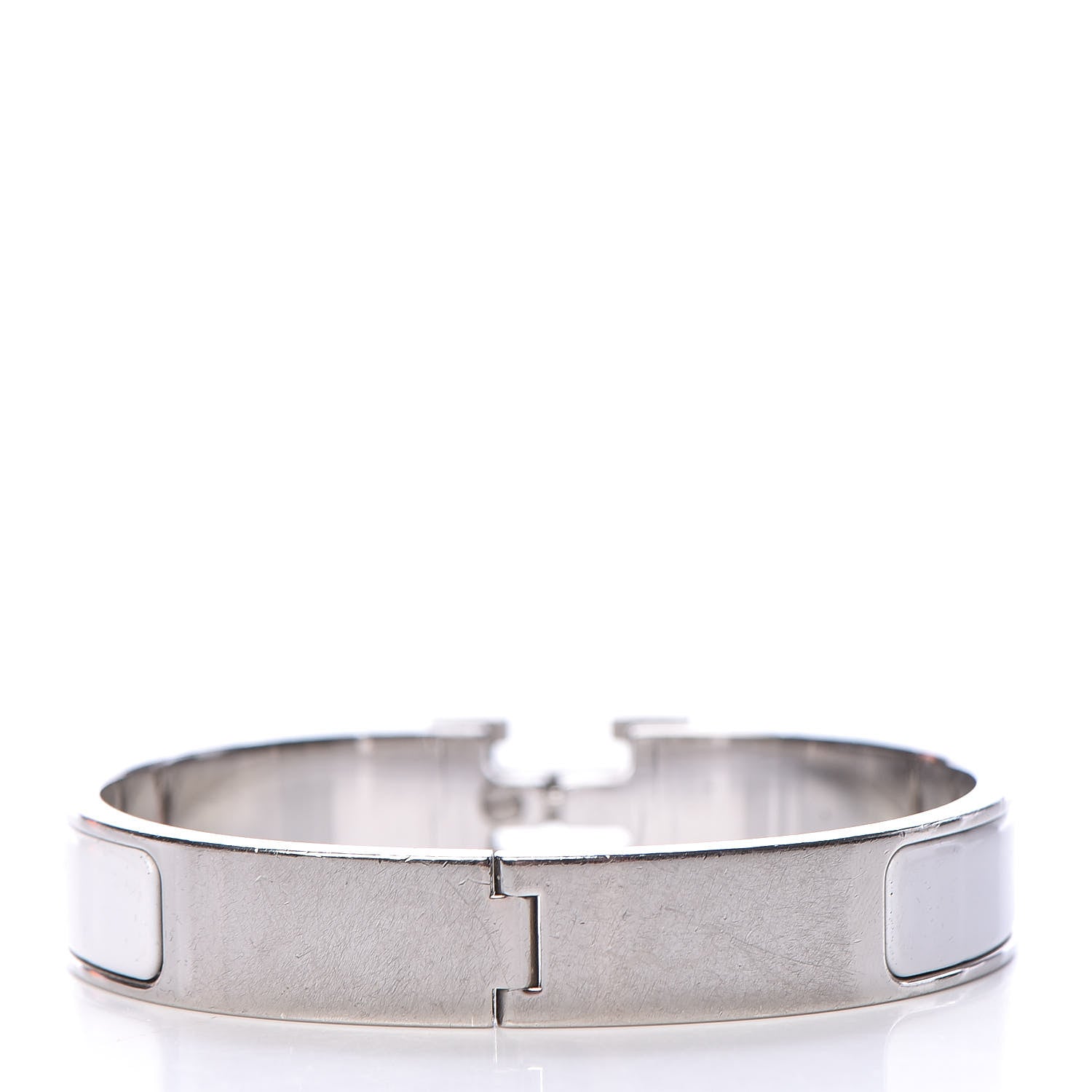Hermes Enamel Narrow Clic Clac H Bracelet PM White 3 of 4