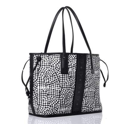 MCM Grained Calfskin Visetos Medium Liz Reversible Shopper Tote Black 6 of 16
