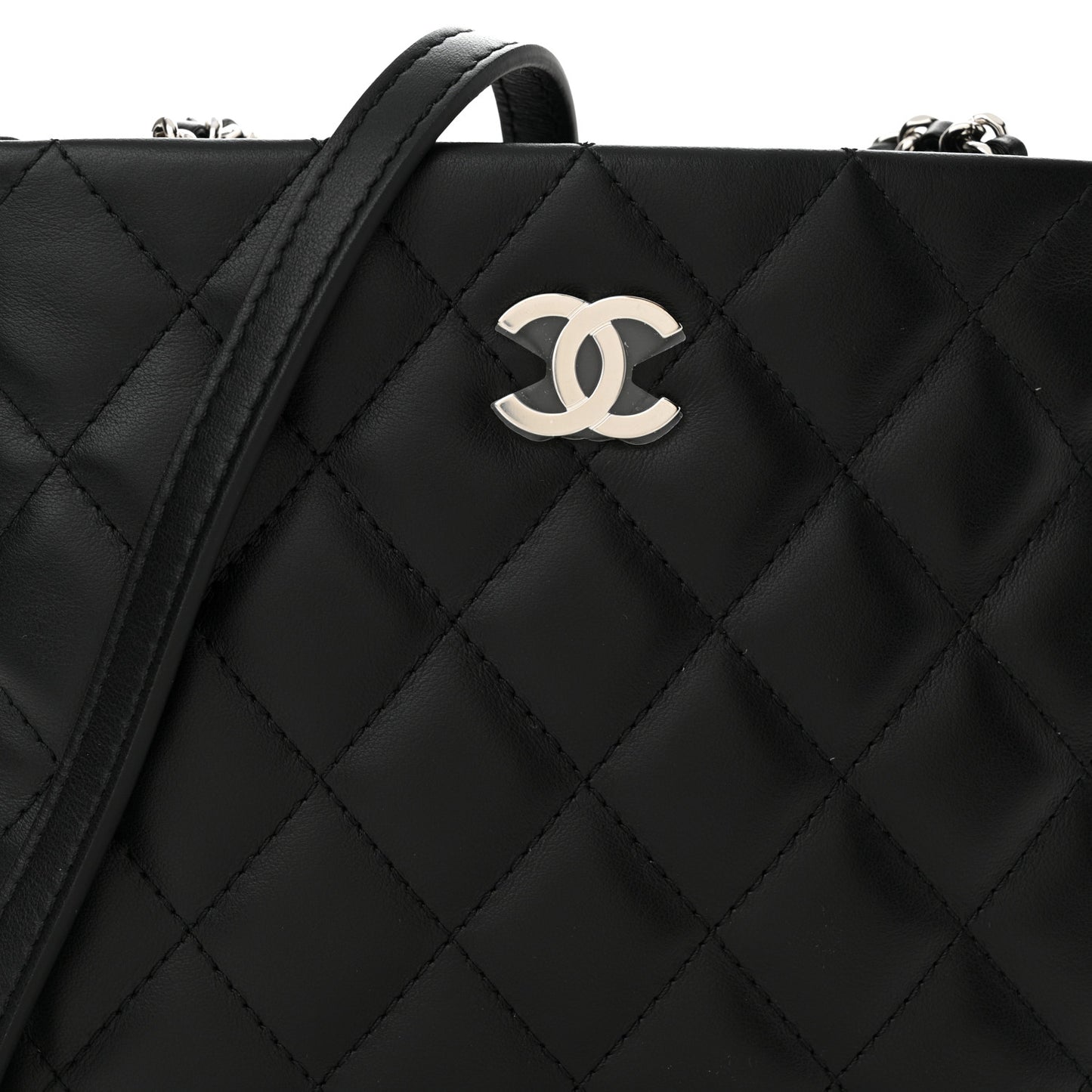 Lambskin Quilted Crossbody Bag Black