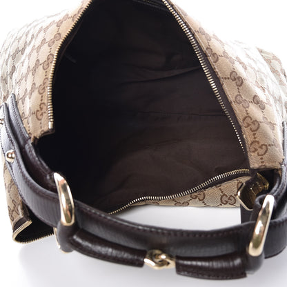 Gucci Monogram Medium Horsebit Chain Hobo Dark Brown 6 of 16