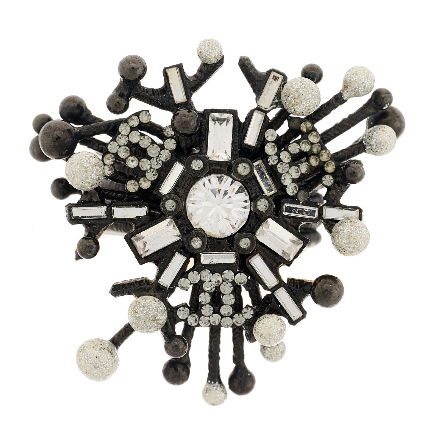 Baguette Crystal CC Ring 49 5 Ruthenium