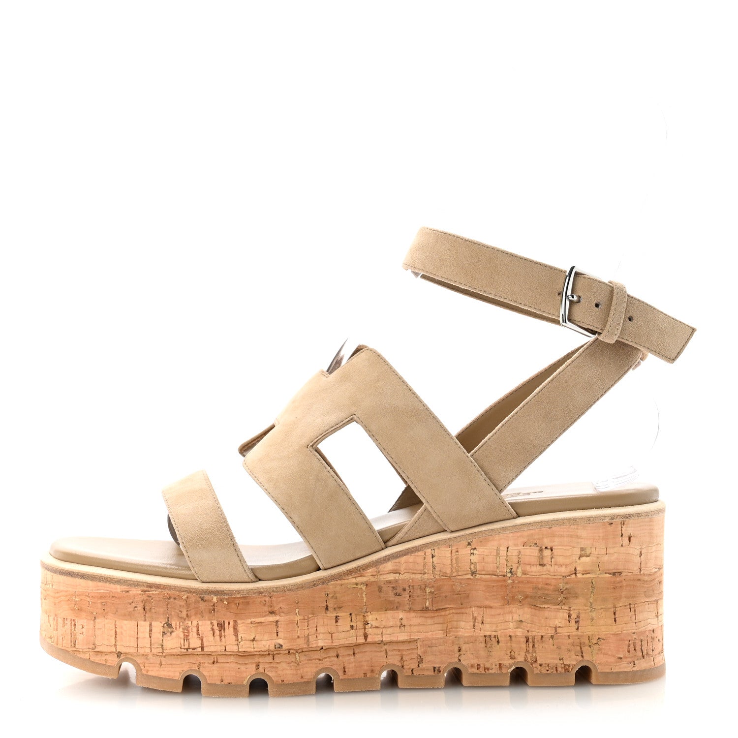Saint Laurent Suede Goatskin Cork Havana 30 Sandals 40 Beige Argile 1 of 10