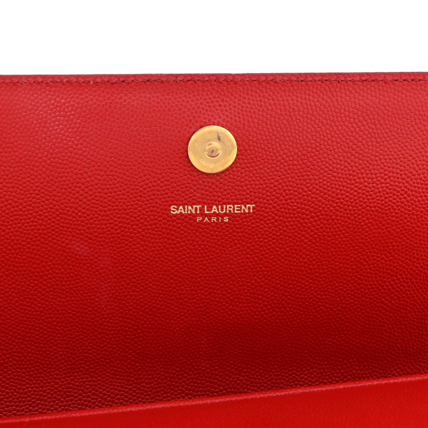 Saint Laurent Grain De Poudre Classic Monogram Cassandre Clutch New Red 6 of 15