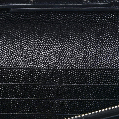 Saint Laurent Grain De Poudre Matelasse Chevron Monogram Chain Wallet Black 9 of 9