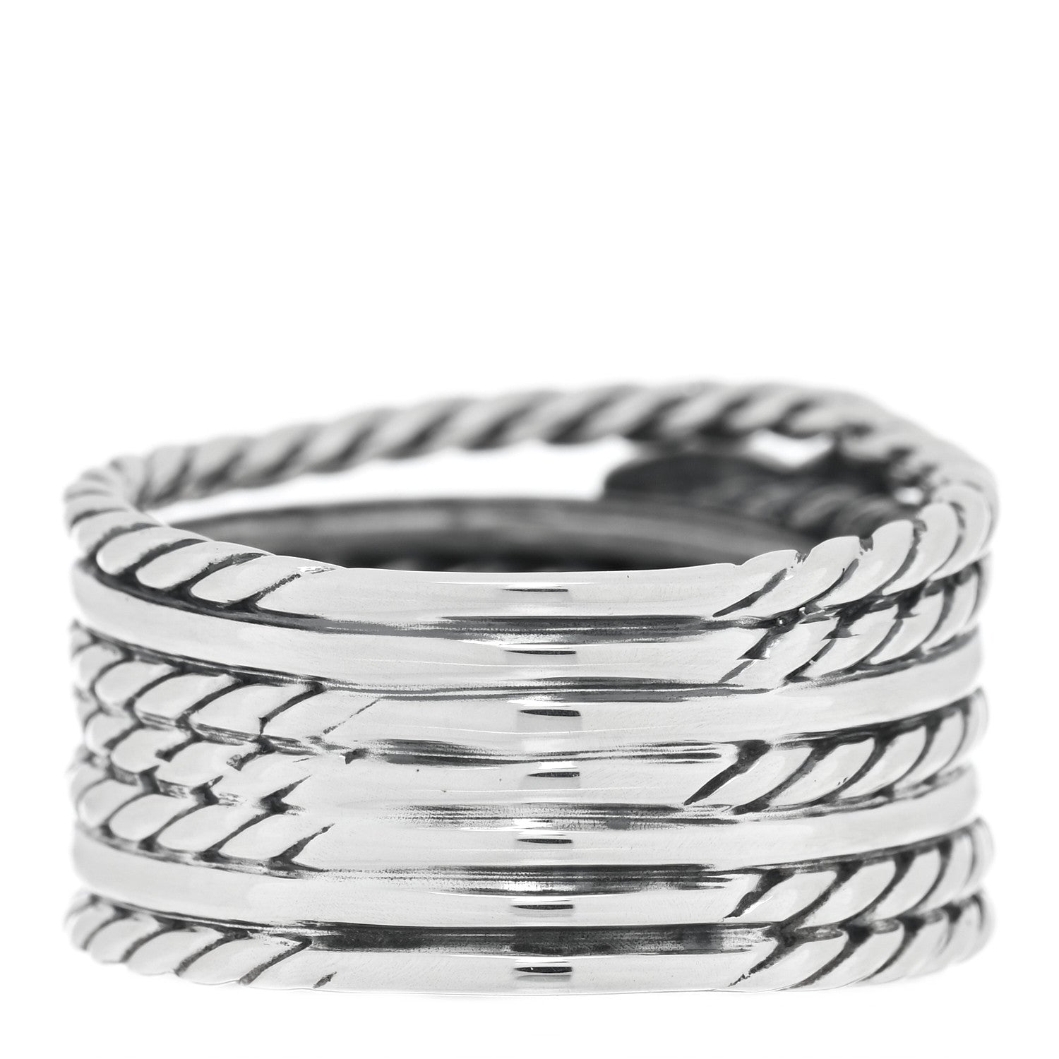 David Yurman Sterling Silver Diamond Double X Crossover Ring 55 7.25 3 of 4